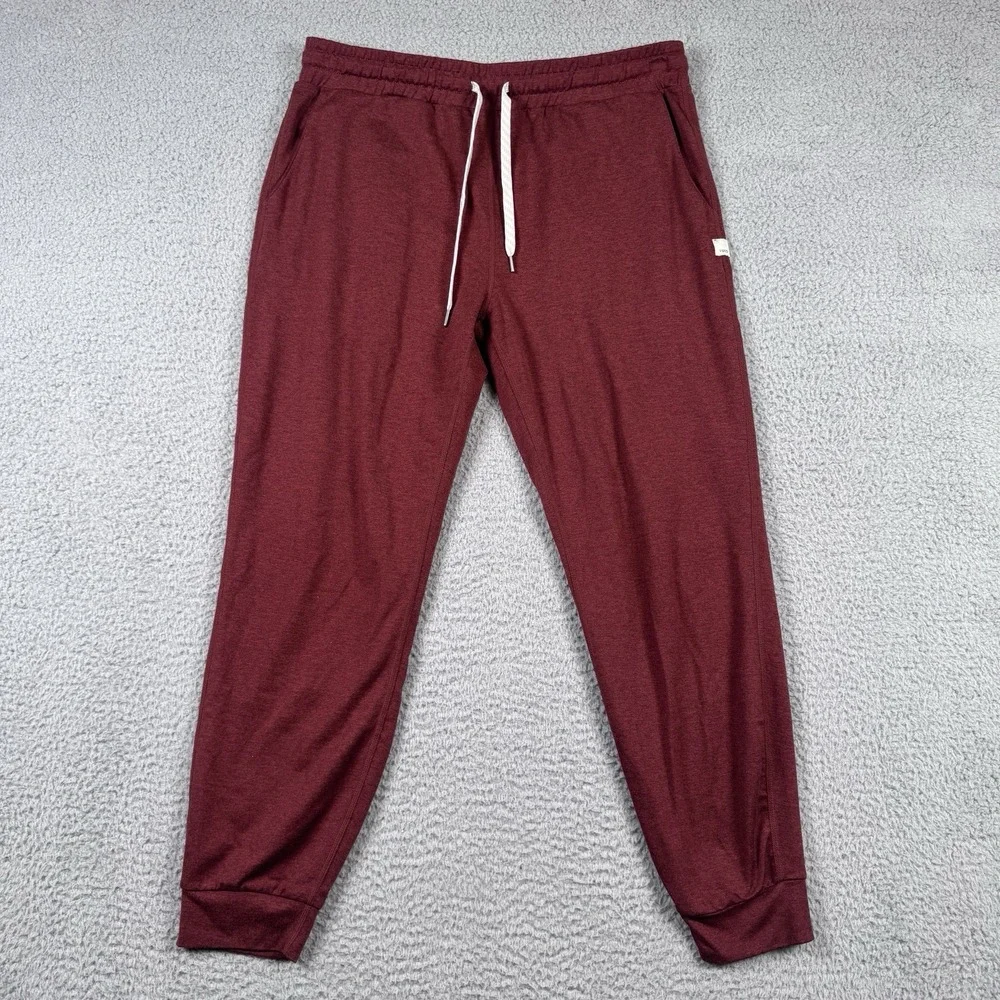 Vuori Performance Joggers Womens Medium Red Pull On Tapered Comfort Soft Pants